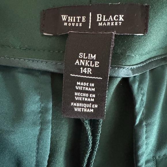White House Black Market | Dark Green Slim Ankle Pants - Picture 6 of 9